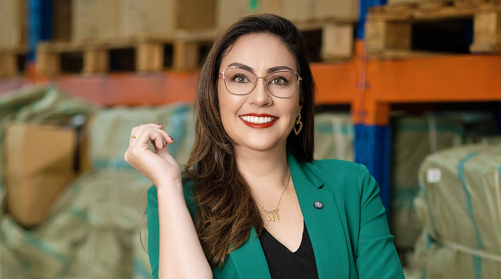 Retrato de Camila no armazém